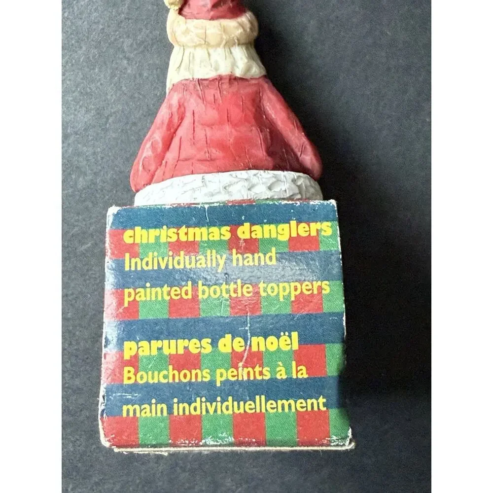 Santa Dangler Cork Wine Stopper Christmas Hand Painted MSC International